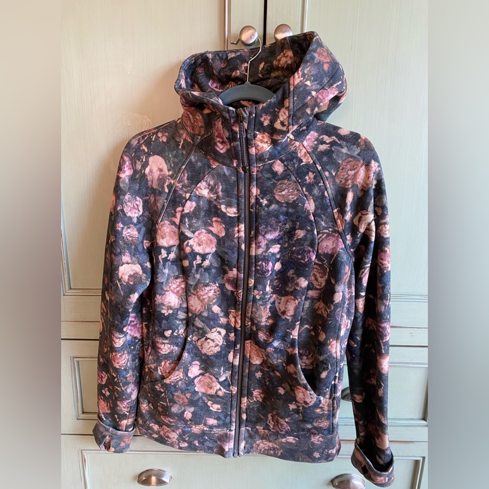 Lululemon Floral Hooded Scuba Jacket, Size 8